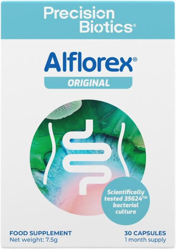Alflorex Precision Biotics by Alimentary Health, 30-capsule pack of the Bifidobacterium longum 35624 probiotic for IBS
