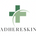 Logo for Adhereskin with a green cross on a white background
